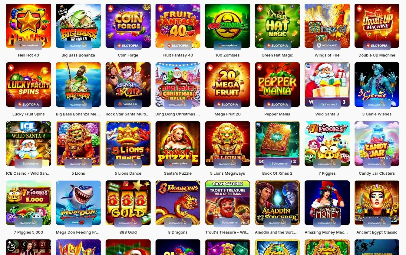 Vip Luck Mitgliederbereich Übersicht mit Bonus und Spielen